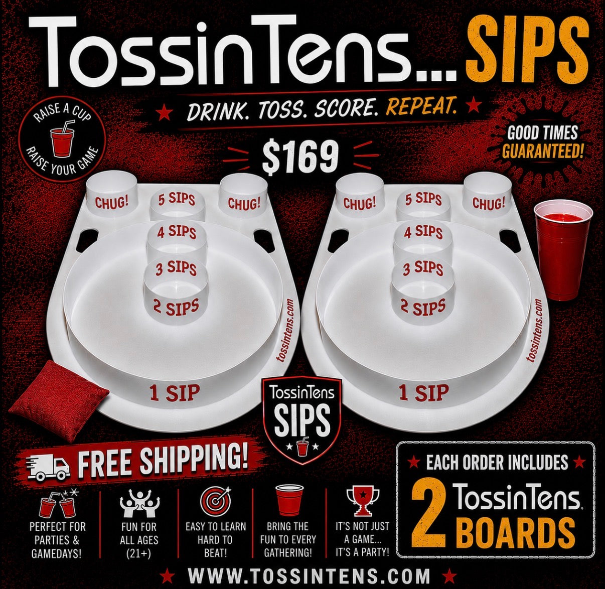 TossinTens™ Sips Game